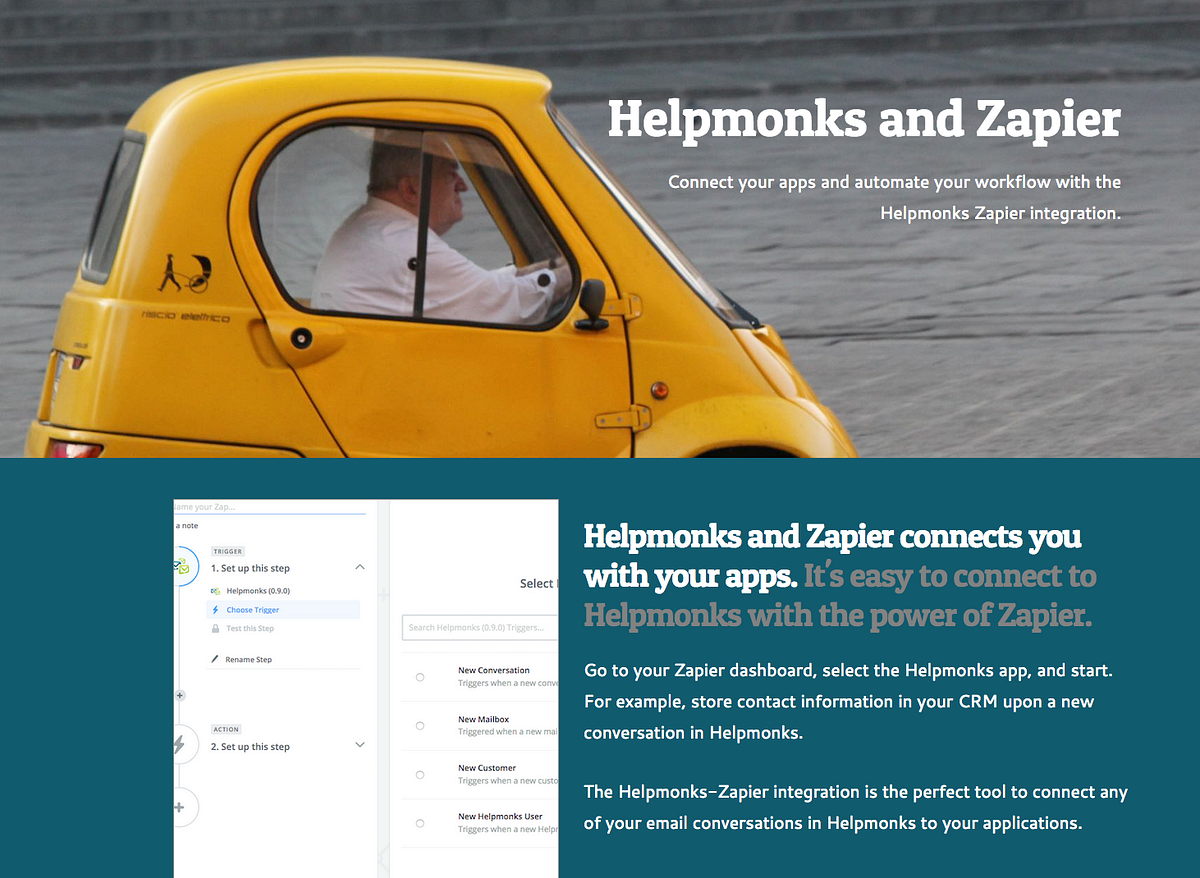 New in Helpmonks: Zapier
