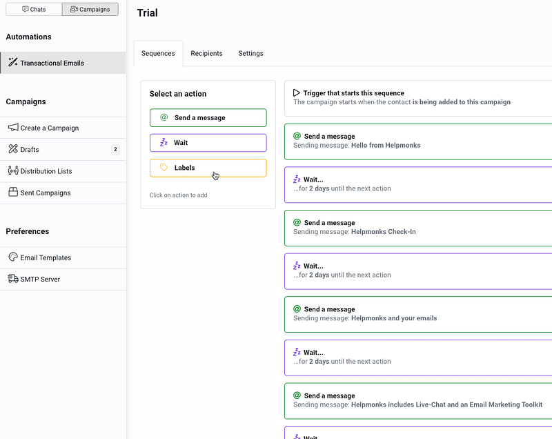 New in Helpmonks: Email Automation