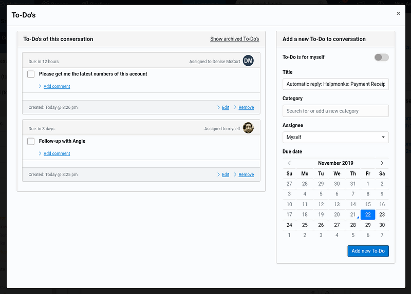 Coming soon: To-Dos Manager in Helpmonks