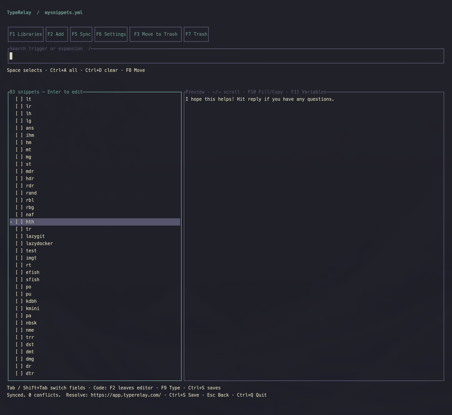 Typerelay in the terminal