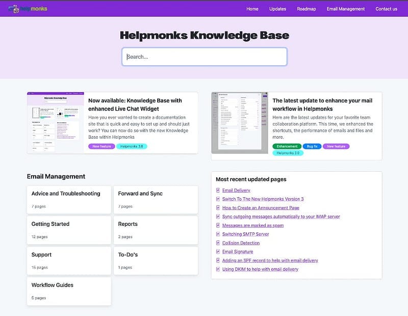 Helpmonks Knowledge Base Software