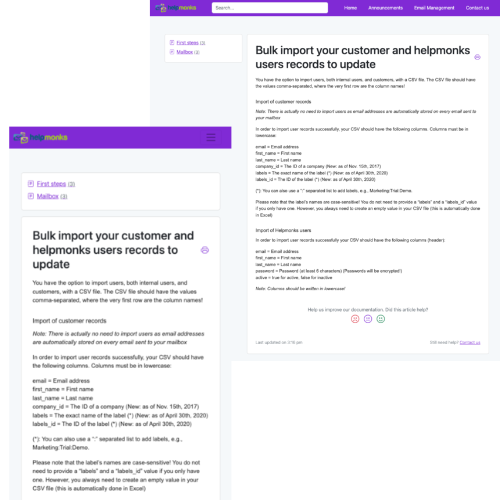 Helpmonks Knowledge Base sites are fully responsive