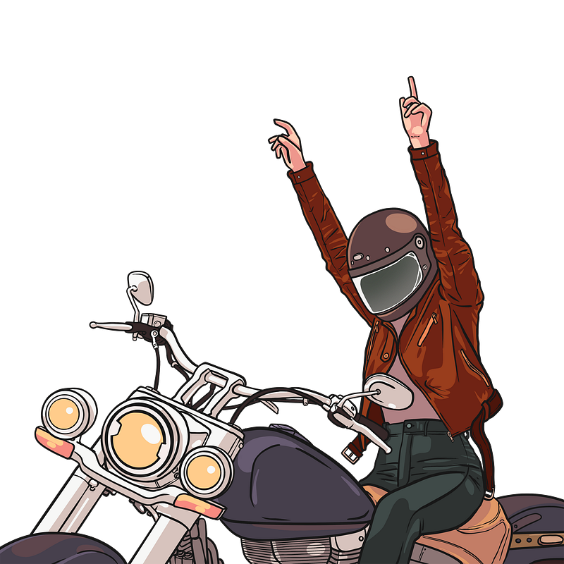 woman on a bike celebrating her ride