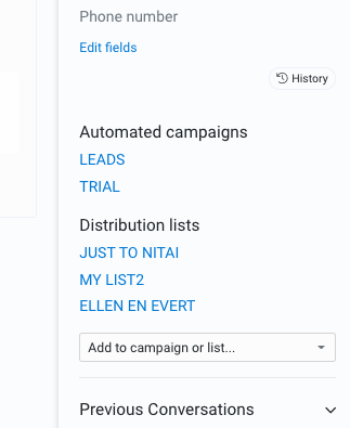 Sidebar for email campaigns