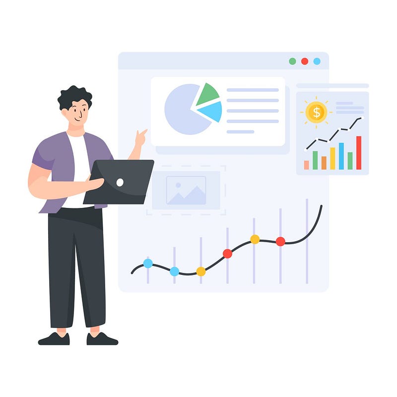 Man reviewing report metrics