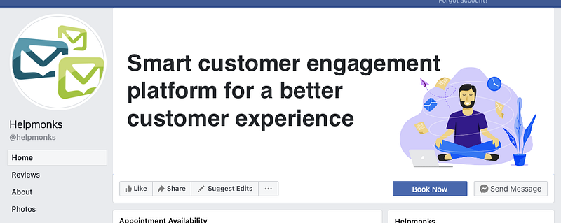 Facebook page for Helpmonks