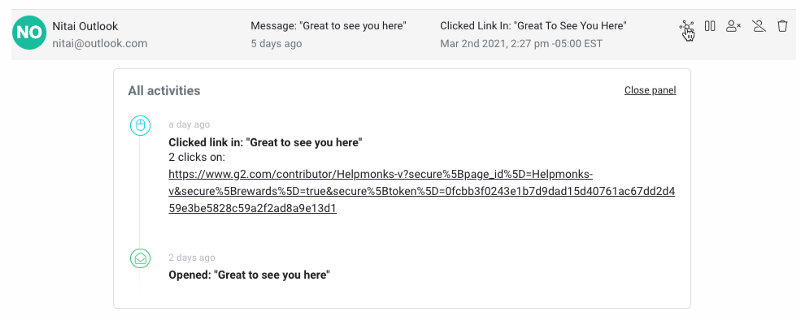 Subscriber log for your email drip campaigns