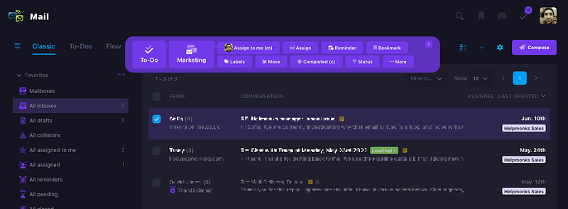 Helpmonks dark theme