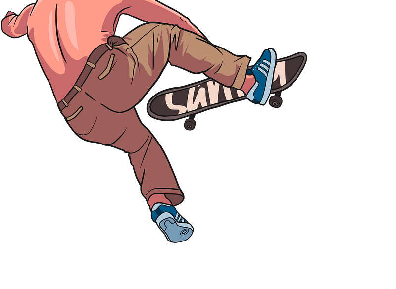 man on skateboard getting air